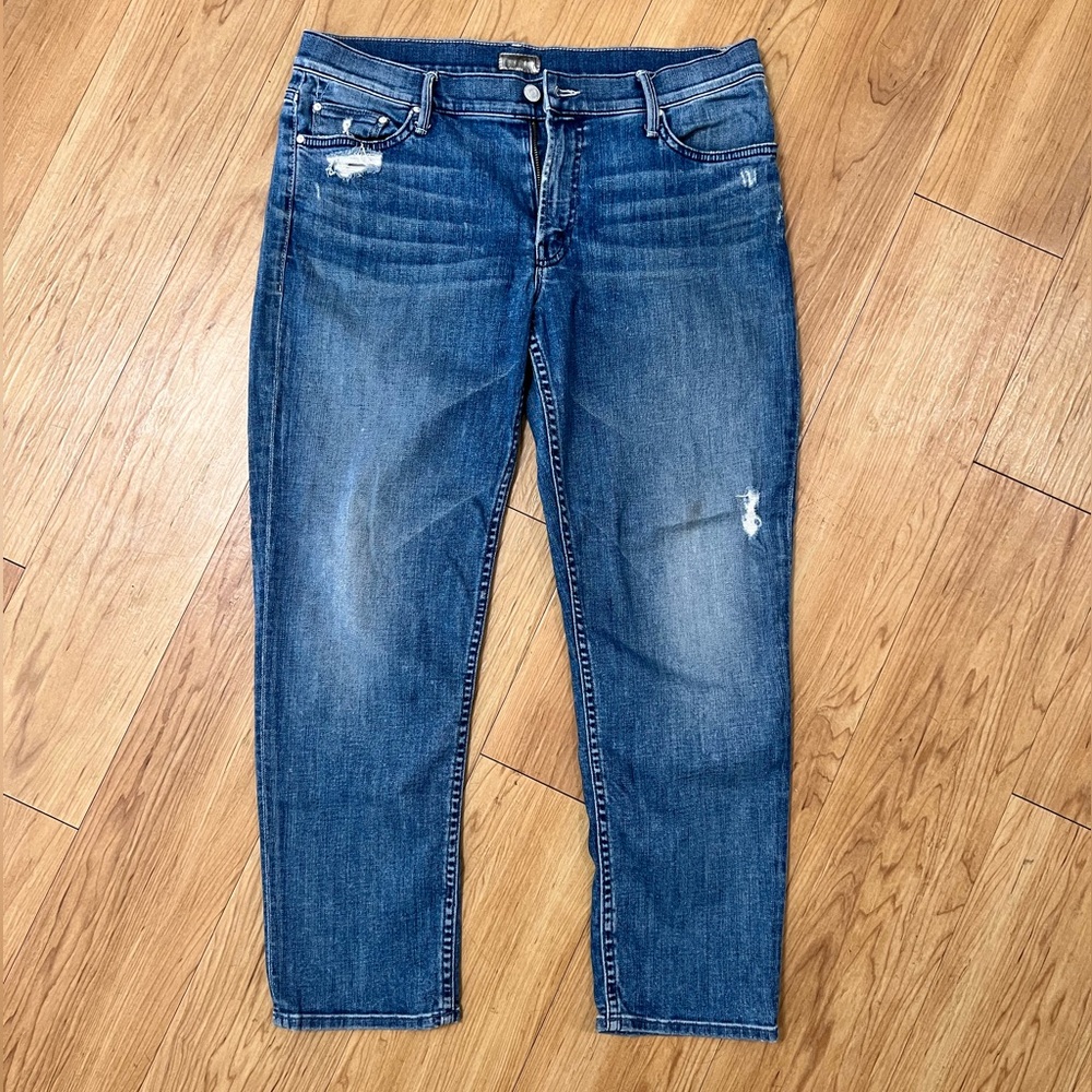 MOTHER JEANS The Dropout Mid-Rise in Graffiti Girl Size 30 EXCELLENT CONDITION!!